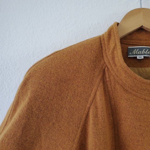 80's Mustard Yellow Wool Jacket, Slightly Distressed Jacket, Size 8 Medium - Picture 14 of 15